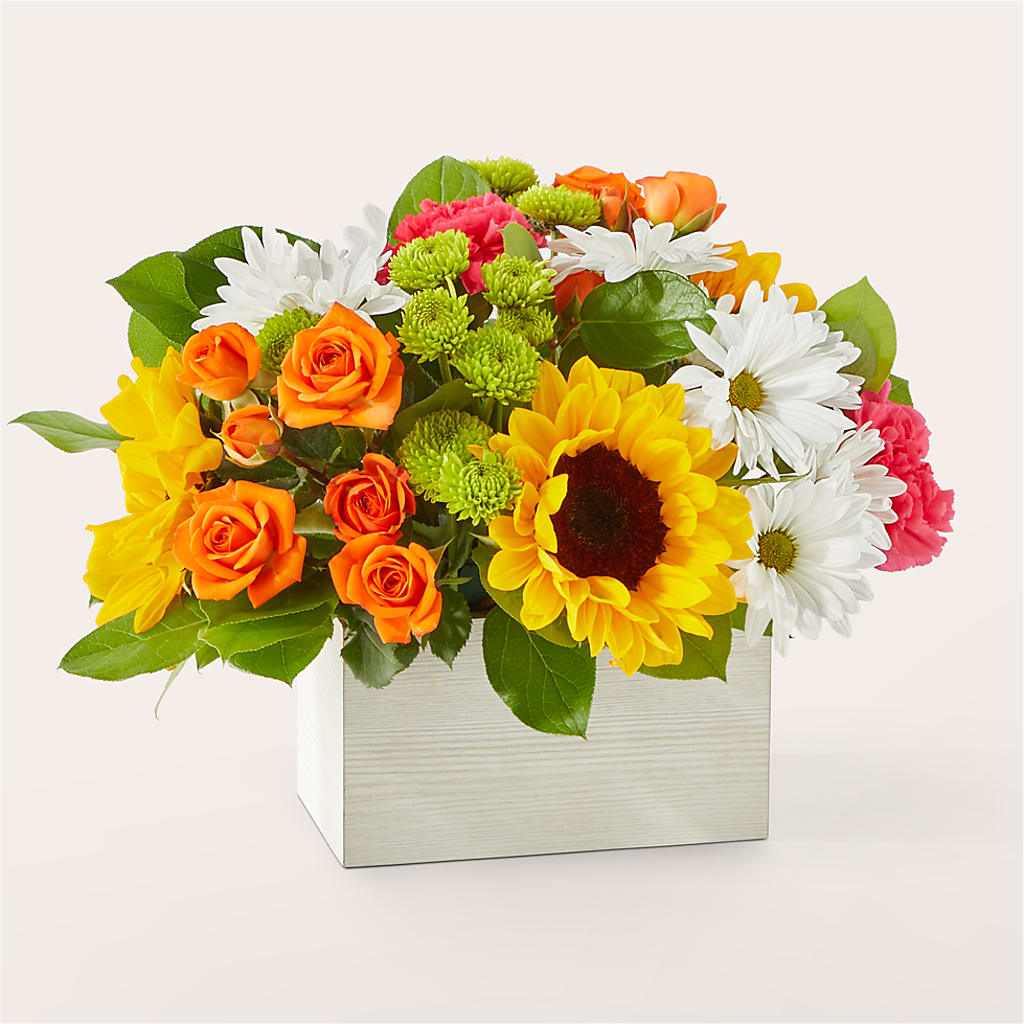 Sun-drenched Blooms Box Bouquet – Maroa Miami Llc, Miami FL