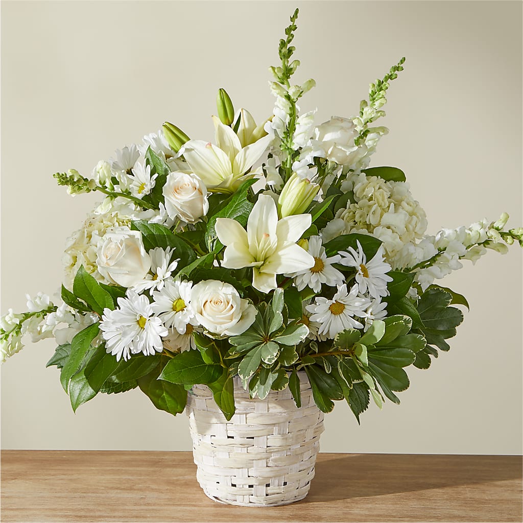Ivory Elegance Floral Basket – Maroa Miami Llc, Miami FL