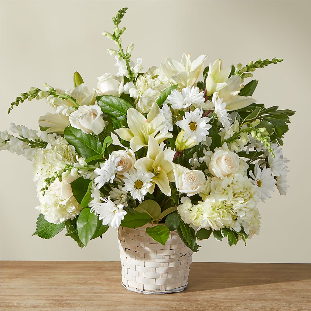 Ivory Elegance Floral Basket – Maroa Miami Llc, Miami FL