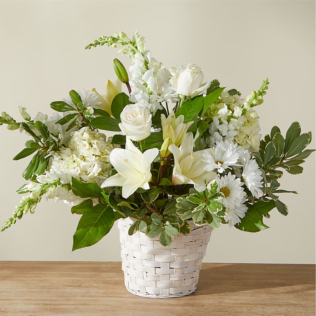 Ivory Elegance Floral Basket – Maroa Miami Llc, Miami FL
