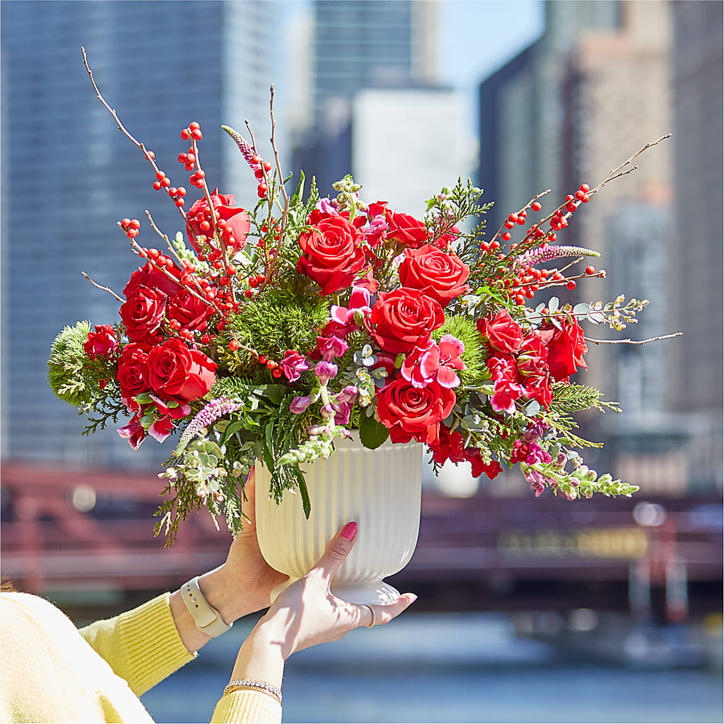 Big Red Bow Bouquet –  Maroa Miami Llc, Miami FL