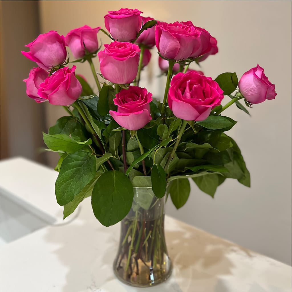 Long Stem Pink Rose Bouquet –  Maroa Miami Llc, Miami FL