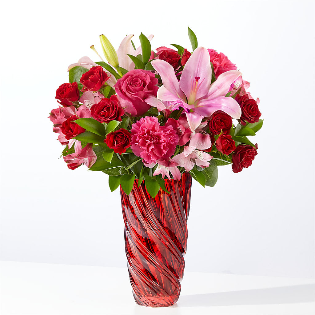 In Love Bouquet with Luxe Swirl Vase –  Maroa Miami Llc, Miami FL