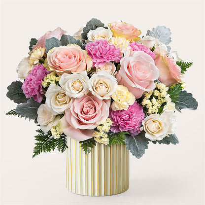 Blissful Moments Bouquet with Ivory Vase –  Maroa Miami Llc, Miami FL