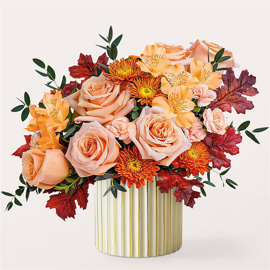 Spiced Latte Bouquet with Ivory Vase –  Maroa Miami Llc, Miami FL