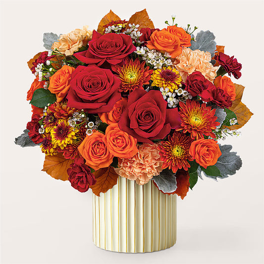 Merlot Bouquet with Ivory Vase –  Maroa Miami Llc, Miami FL