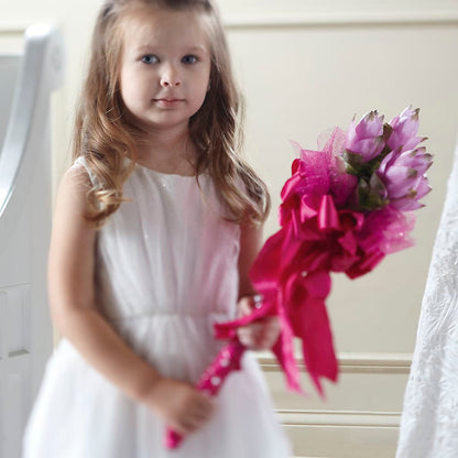 Sparkle Pink Flower Girl Bouquet –  Maroa Miami Llc, Miami FL